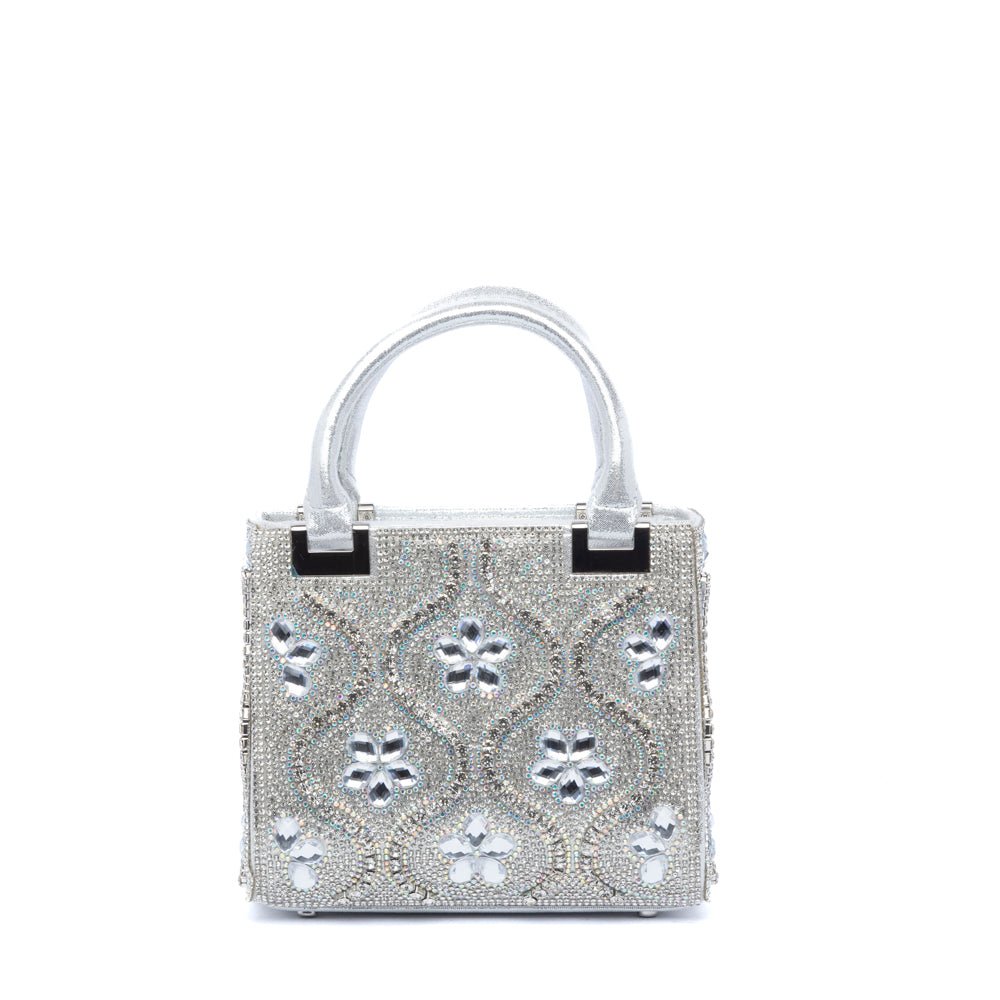 Borsa gioiello con cristalli argento - TreemmeCreazioni