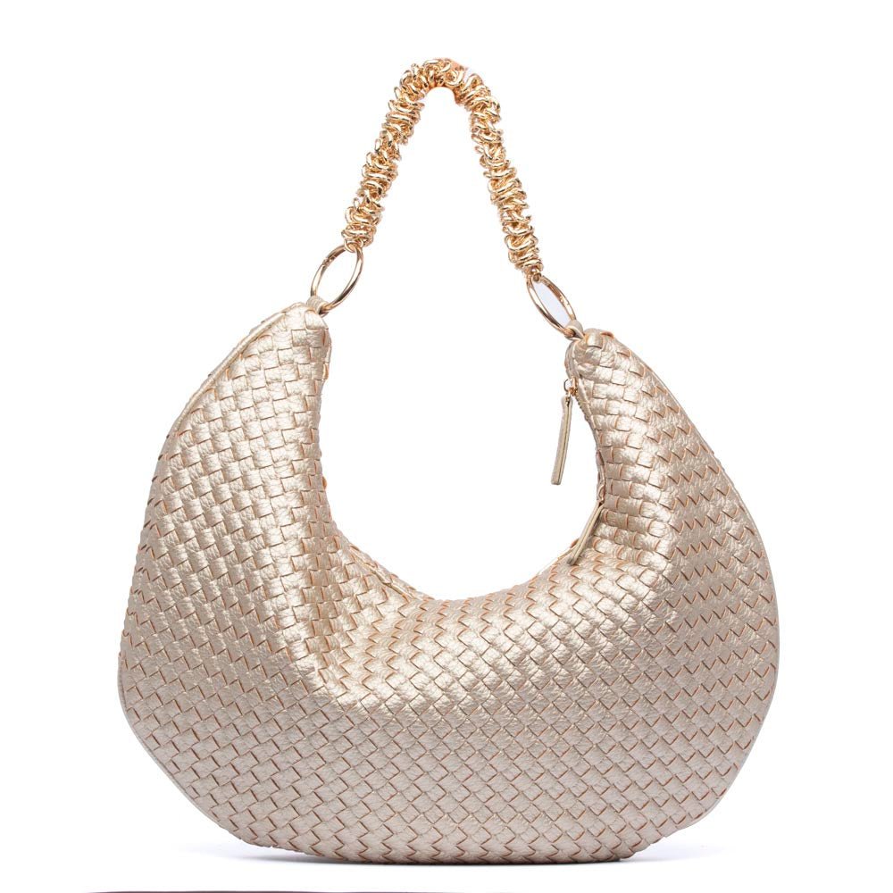 Borsa Hobo in ecopelle intrecciata platino. - TreemmeCreazioni