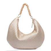 Borsa Hobo in ecopelle intrecciata platino. - TreemmeCreazioni