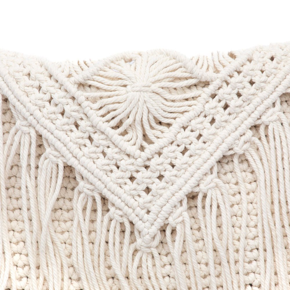Borsa in crochet burro con frange - TreemmeCreazioni