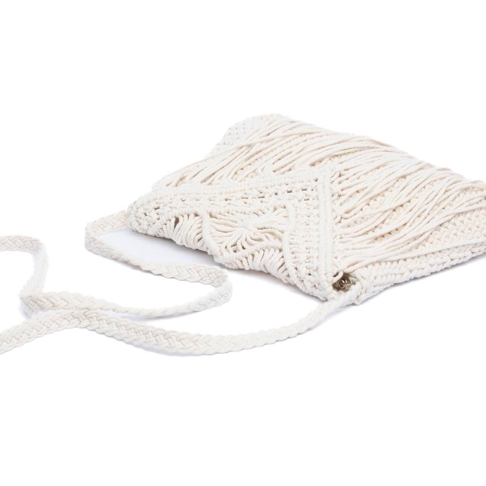 Borsa in crochet burro con frange - TreemmeCreazioni