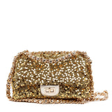 Borsa in maxi paillettes oro.