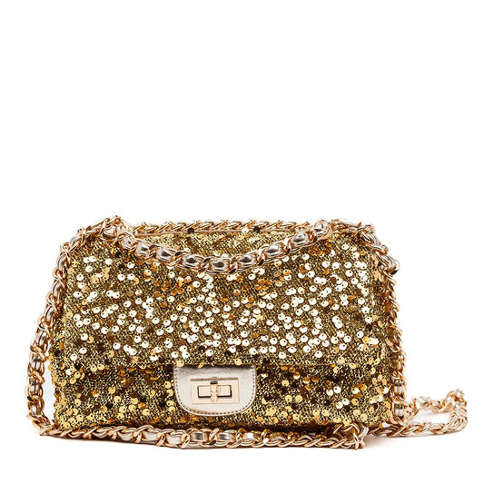 Borsa in maxi paillettes oro. - TreemmeCreazioni