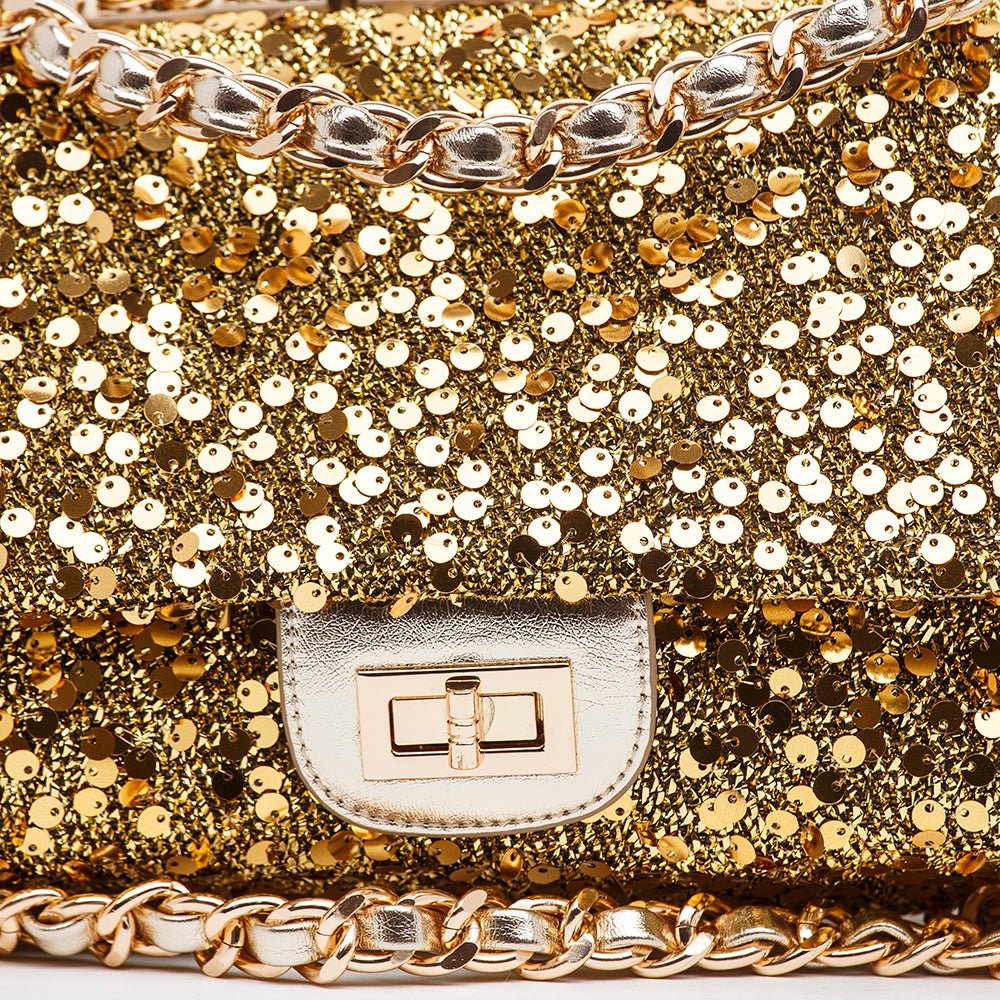 Borsa in maxi paillettes oro. - TreemmeCreazioni