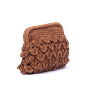Borsa in rafia a mano color terracotta. - TreemmeCreazioni