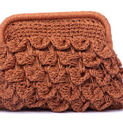 Borsa in rafia a mano color terracotta. - TreemmeCreazioni