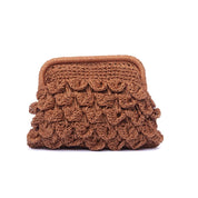 Borsa in rafia a mano color terracotta. - TreemmeCreazioni
