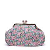 Borsa pasticcino in raso jacquard stampato.