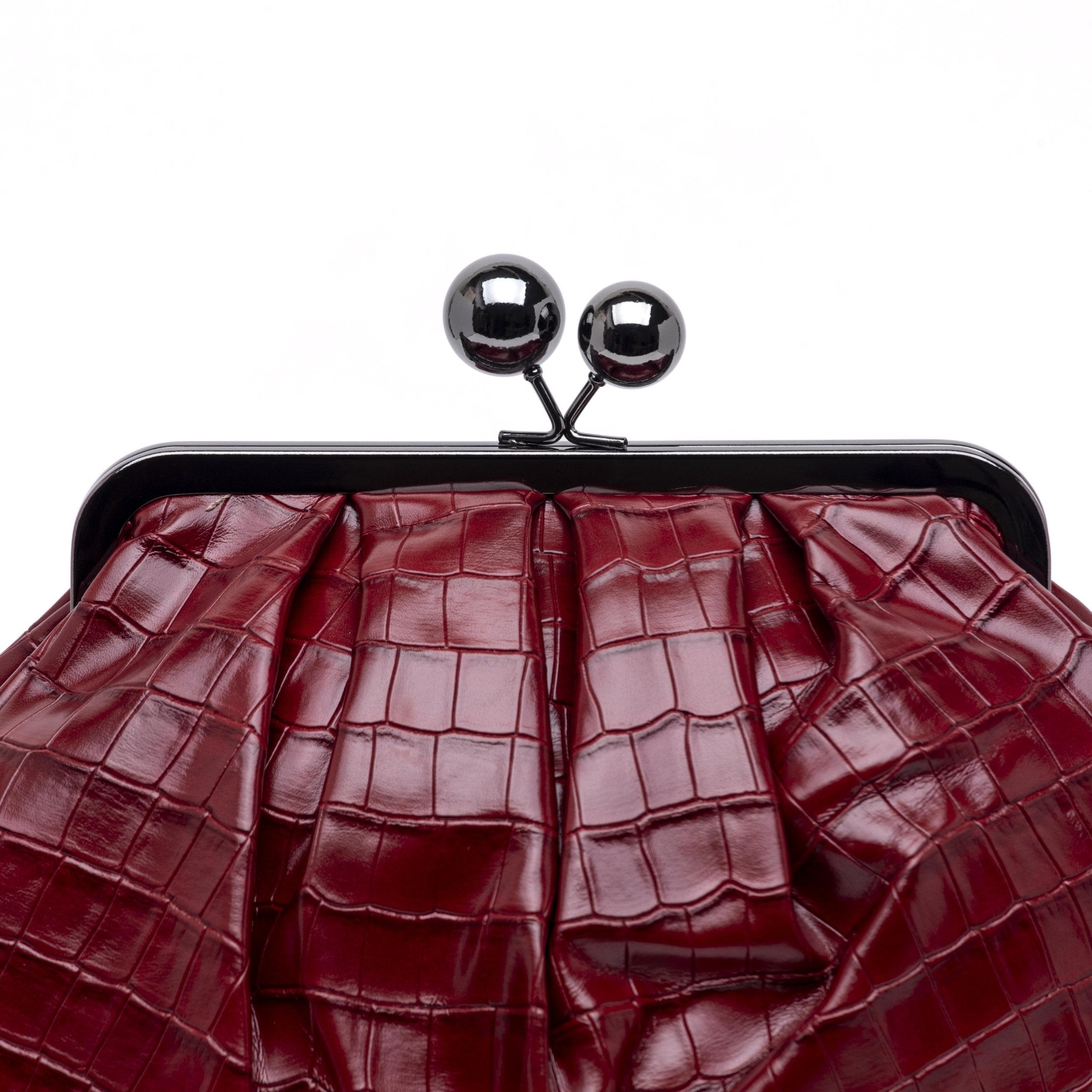 Borsa pasticcino in rosso rubino con stampa cocco. - TreemmeCreazioni