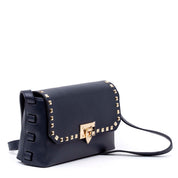 Borsa piccola a tracolla in pelle granata blu. - TreemmeCreazioni