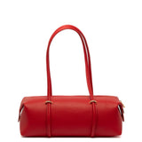 Borsa rettangolare a spalla in pelle rossa