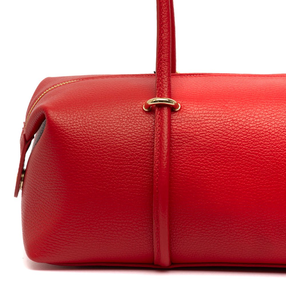 Borsa rettangolare a spalla in pelle rossa - TreemmeCreazioni