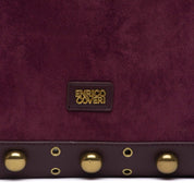 Borsa shopping grande in alcantara bordeaux. - TreemmeCreazioni