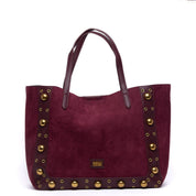 Borsa shopping grande in alcantara bordeaux. - TreemmeCreazioni