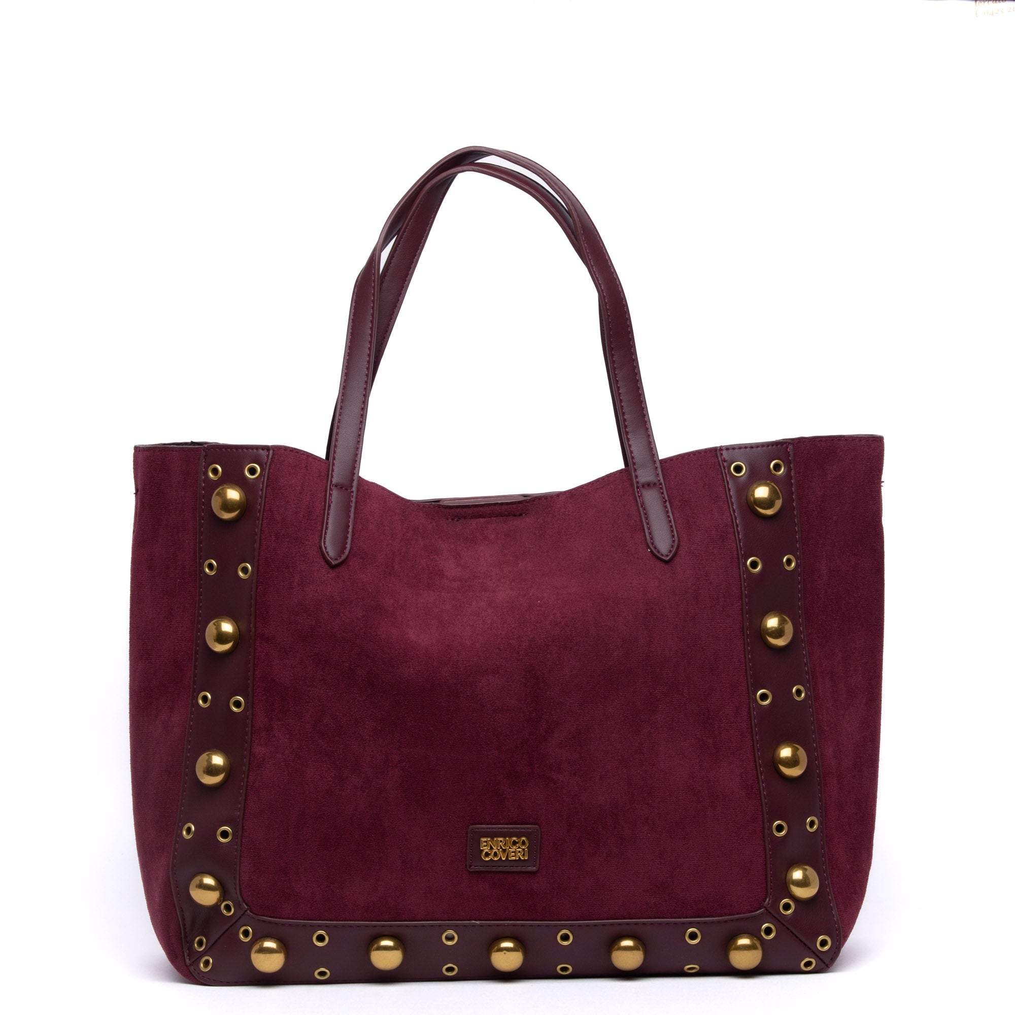 Borsa shopping grande in alcantara bordeaux. - TreemmeCreazioni