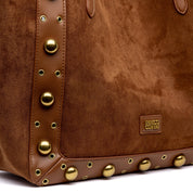 Borsa shopping grande in alcantara cuoio. - TreemmeCreazioni