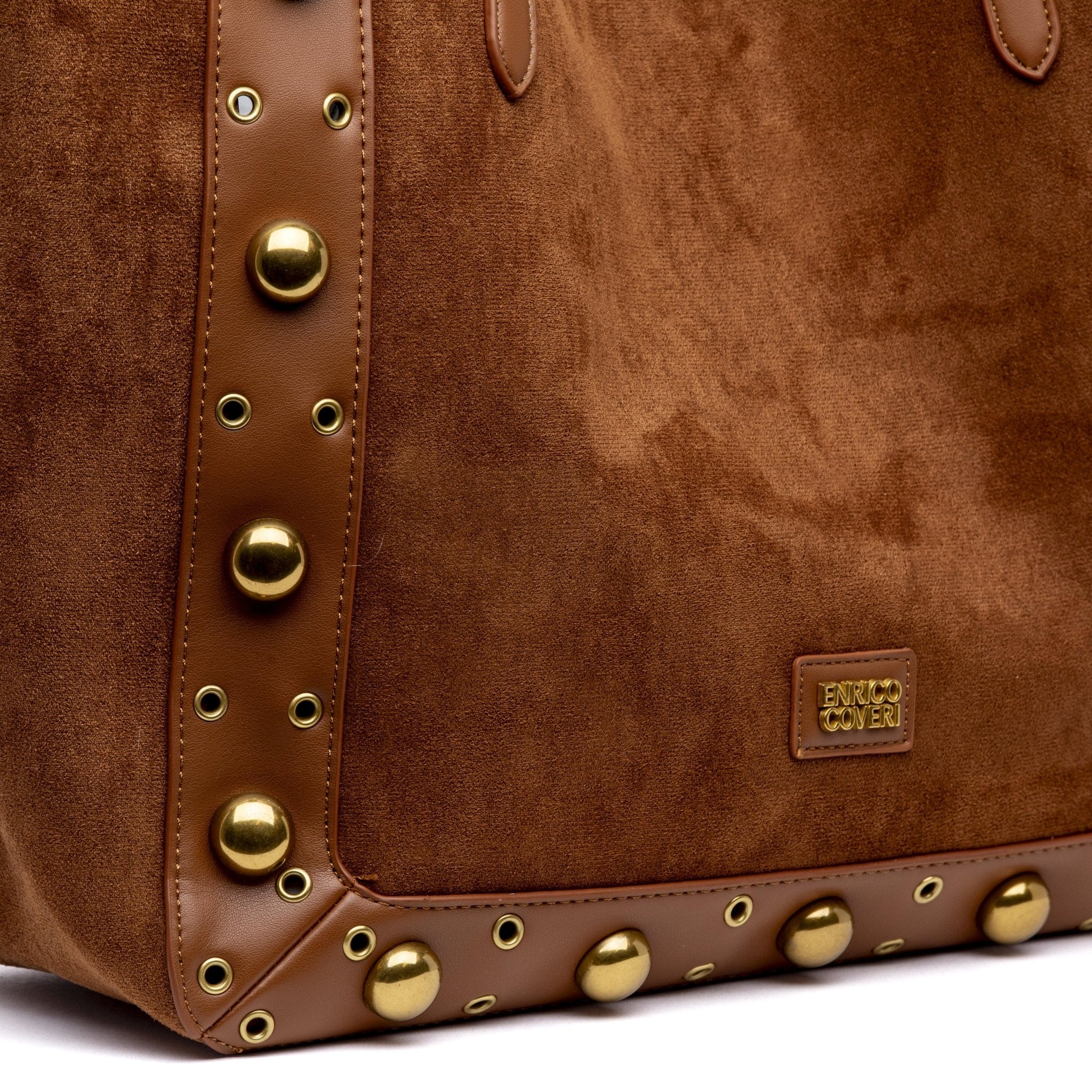 Borsa shopping grande in alcantara cuoio. - TreemmeCreazioni