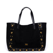 Borsa shopping grande in alcantara nero. - TreemmeCreazioni