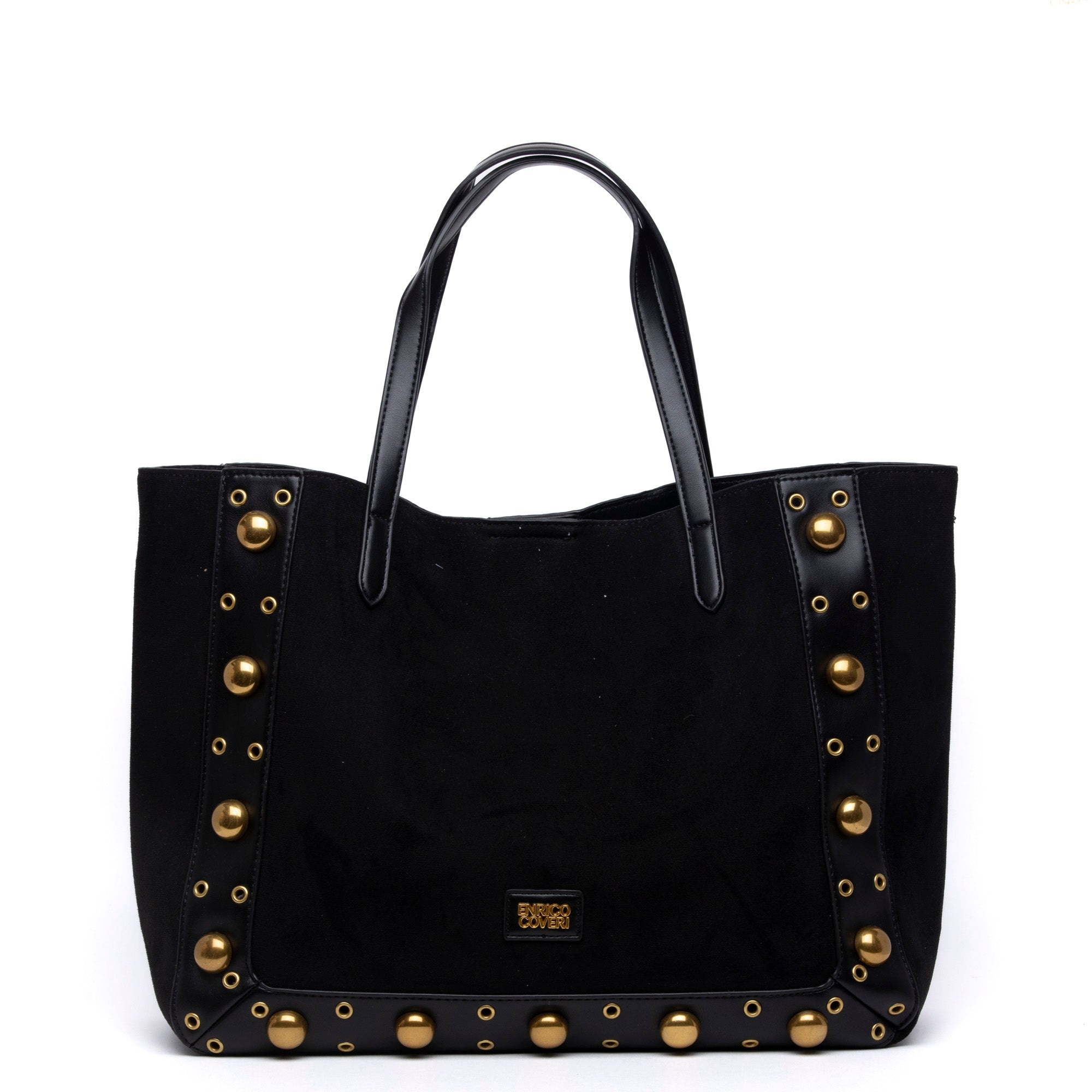 Borsa shopping grande in alcantara nero. - TreemmeCreazioni