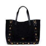 Borsa shopping grande in alcantara nero.