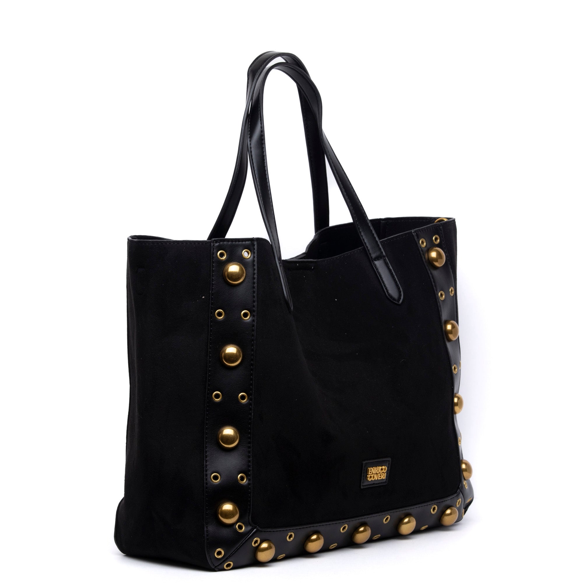Borsa shopping grande in alcantara nero. - TreemmeCreazioni