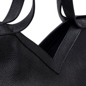 Borsa shopping grande in vitello nero. - TreemmeCreazioni