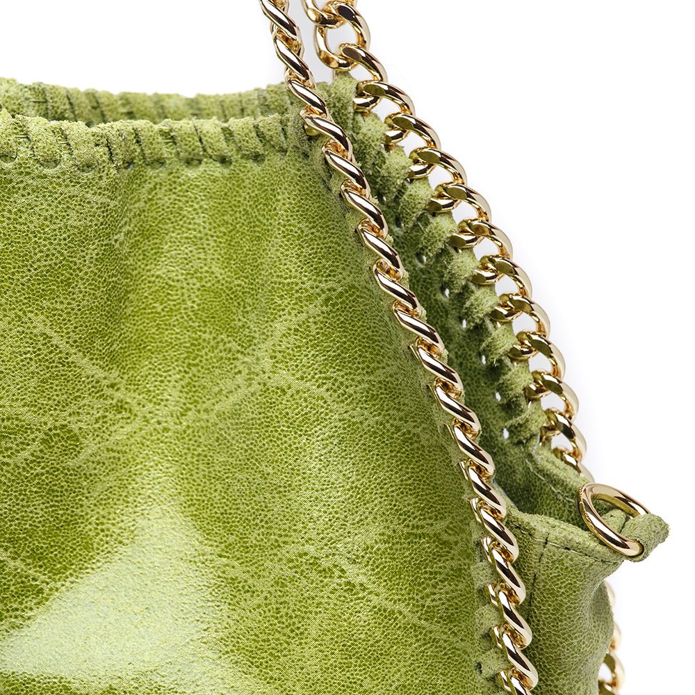 Borsa tote in pelle laminata verde. - TreemmeCreazioni