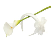 Cerchiello Sposa in raso bianco con fiore. - TreemmeCreazioni