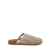 Ciabattina in tessuto mesh platino