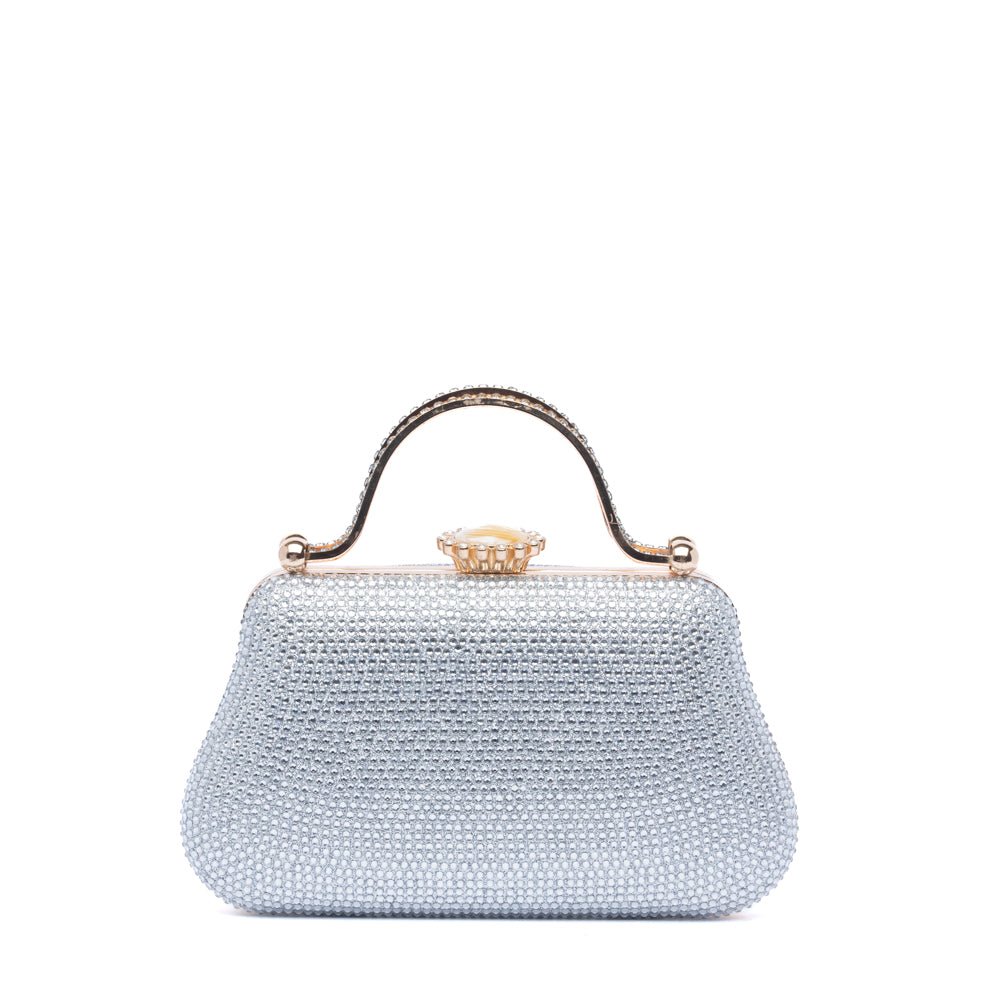 Clutch gioiello argento con manico cristallo - TreemmeCreazioni