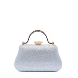 Clutch gioiello argento con manico cristallo