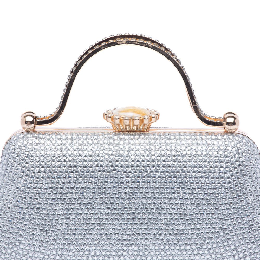 Clutch gioiello argento con manico cristallo - TreemmeCreazioni