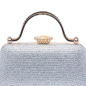 Clutch gioiello argento con manico cristallo - TreemmeCreazioni