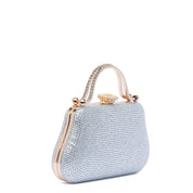 Clutch gioiello argento con manico cristallo - TreemmeCreazioni