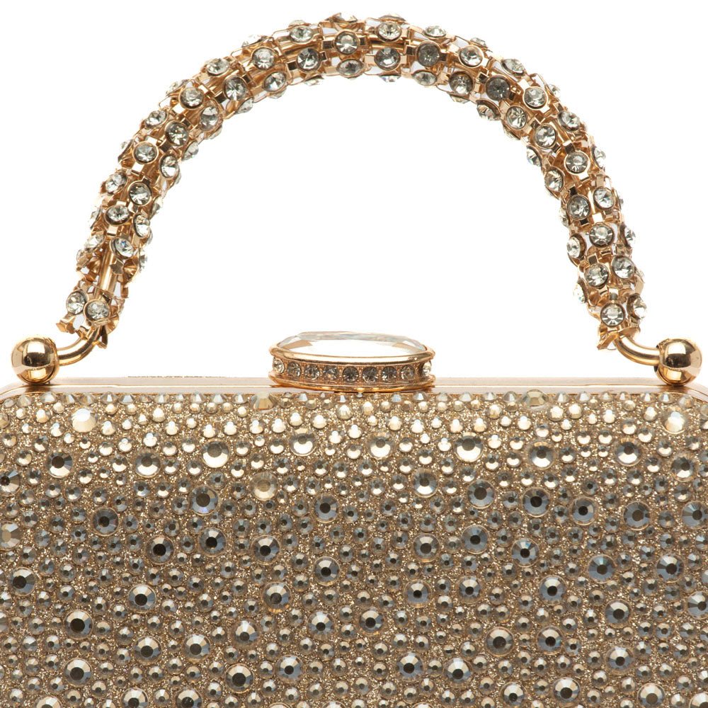 Clutch gioiello con applicazioni dorate - TreemmeCreazioni