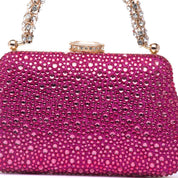 Clutch gioiello magenta con manico cristallo - TreemmeCreazioni
