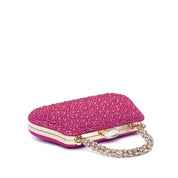 Clutch gioiello magenta con manico cristallo - TreemmeCreazioni
