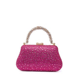 Clutch gioiello magenta con manico cristallo