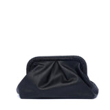 Clutch in ecopelle nera con chiusura brillantinata