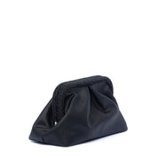 Clutch in ecopelle nera con chiusura brillantinata - TreemmeCreazioni