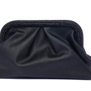 Clutch in ecopelle nera con chiusura brillantinata - TreemmeCreazioni