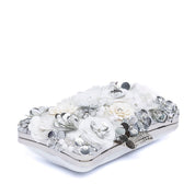 Clutch in raso bianco con applicazioni - TreemmeCreazioni