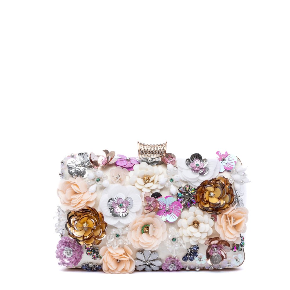 Clutch in raso burro con applicazioni - TreemmeCreazioni