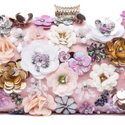 Clutch in raso rosa con applicazioni - TreemmeCreazioni