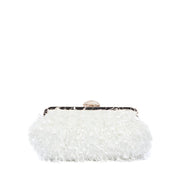 Clutch in tessuto bianco effetto sfrangiato - TreemmeCreazioni