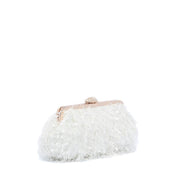 Clutch in tessuto bianco effetto sfrangiato - TreemmeCreazioni