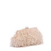 Clutch in tessuto champagne effetto sfrangiato - TreemmeCreazioni
