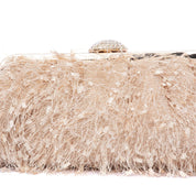 Clutch in tessuto champagne effetto sfrangiato - TreemmeCreazioni