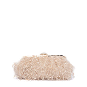 Clutch in tessuto champagne effetto sfrangiato - TreemmeCreazioni