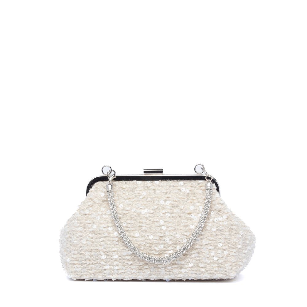 Clutch in tessuto color champagne con paillettes - TreemmeCreazioni